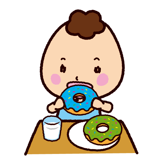 ドーナツを食べる子供のイラスト イラストくん