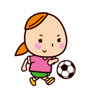 サッカーをする子供のイラスト