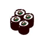 お寿司のイラスト（カッパ巻き）（2カット）