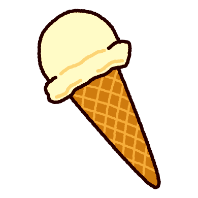 アイスクリームのイラスト（ワッフルコーン）