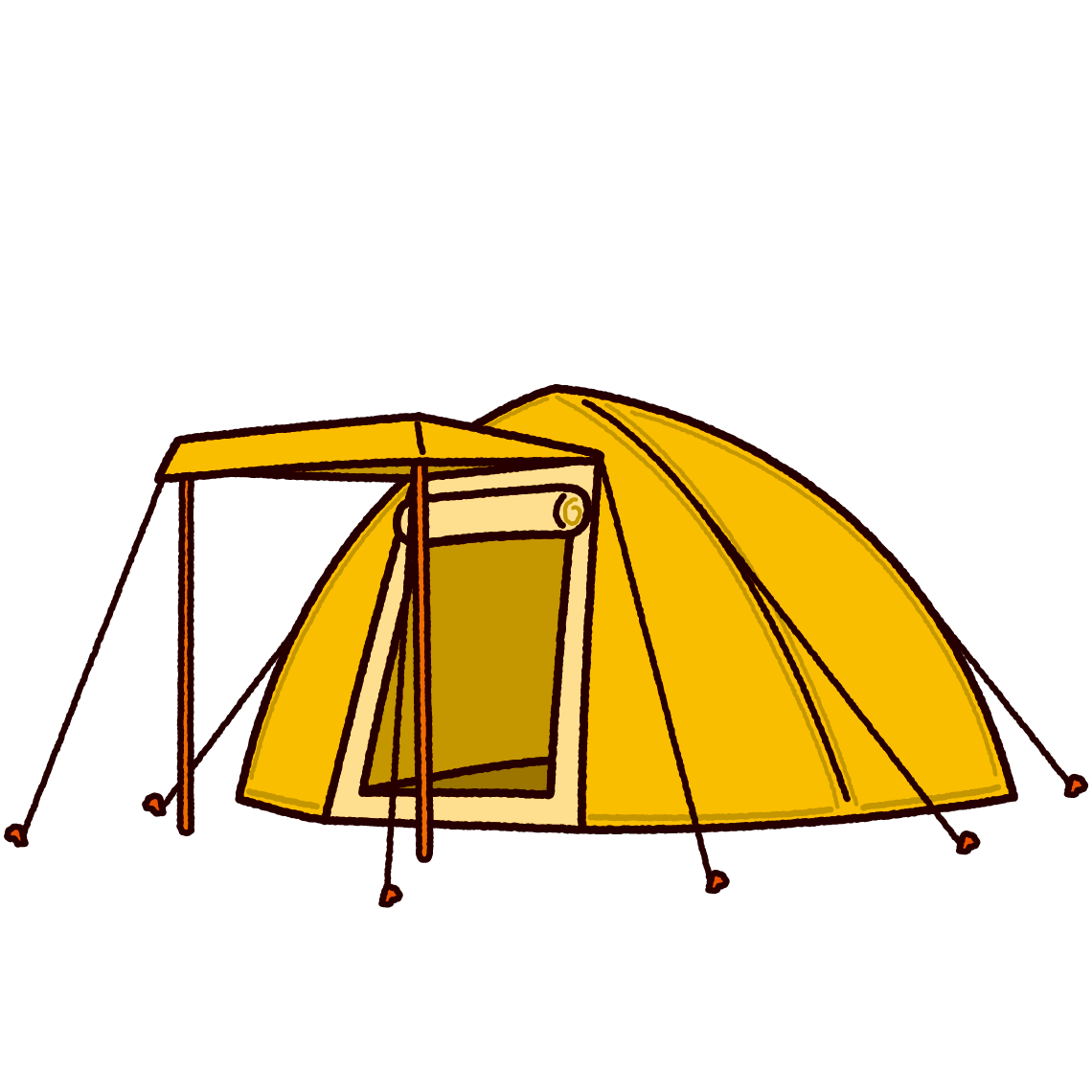 テントのイラスト ドーム型 イラストくん