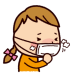咳のイラスト（マスク・子供）