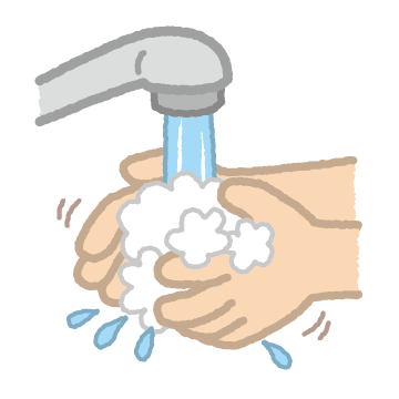 手を洗うイラスト（石鹸）
