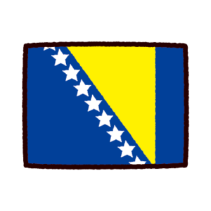 国旗のイラスト（ボスニア・ヘルツェゴビナ）
