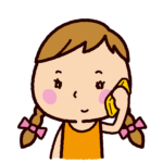 電話をする女の子のイラスト