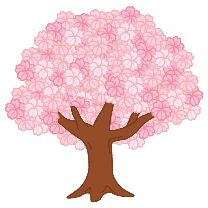 満開の桜の木のイラスト 2カット イラストくん