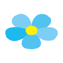青い花のイラスト