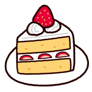 いちごのショートケーキのイラスト