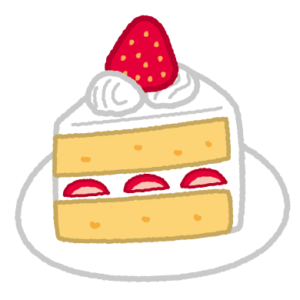 いちごのショートケーキのイラスト 3カット イラストくん