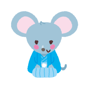 ネズミのイラスト（紋付袴・着物）