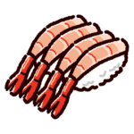 お寿司のイラスト（甘エビ）（2カット）