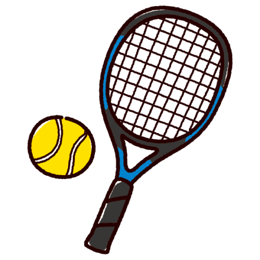 テニスのラケットのイラスト（ボール）