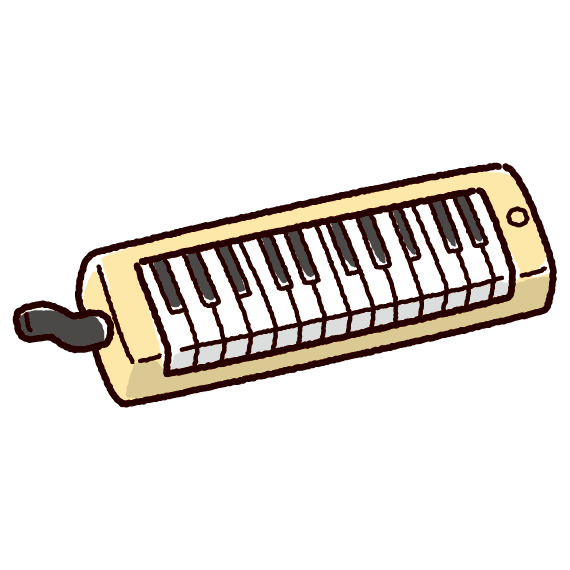 鍵盤ハーモニカのイラスト 立奏 ピアニカ 3カラー イラストくん