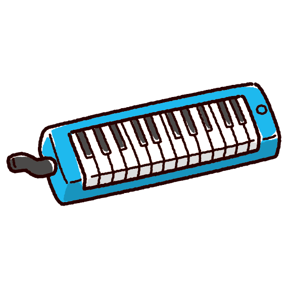 鍵盤ハーモニカのイラスト 立奏 ピアニカ 3カラー イラストくん