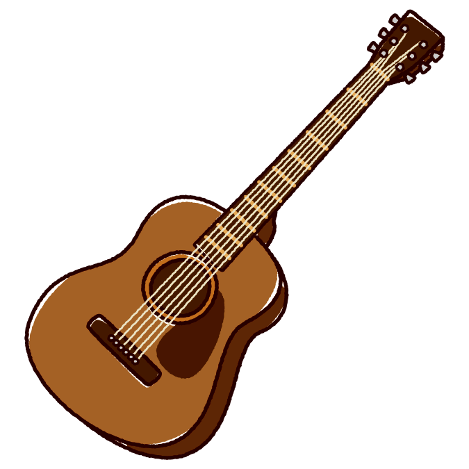 アコースティックギターのイラスト 2カラー イラストくん