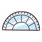 文房具のイラスト（分度器）