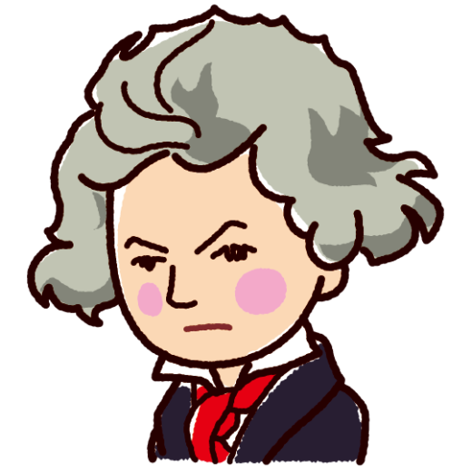 ベートーベンの似顔絵イラスト