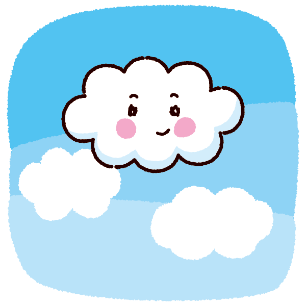 天気のイラスト 雲 晴れ 2カット イラストくん