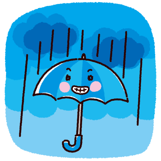 天気のイラスト（傘・雨）（2カット）