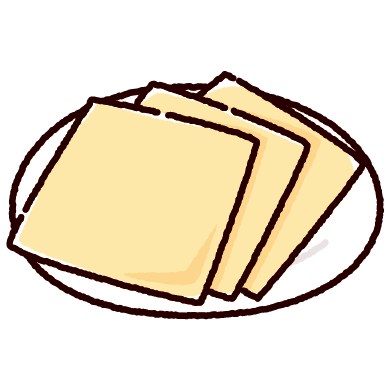 チーズのイラスト（スライス）
