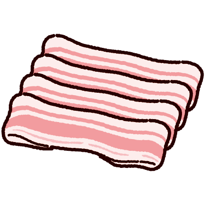 豚肉のイラスト（バラ）（2カット）