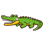 ワニのイラスト（2カラー）