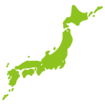 かわいい日本地図のイラスト（塗り）（2カット）