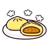 カレーまんのイラスト（中華まん）