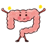 元気な大腸のキャラクターイラスト（健康な臓器）