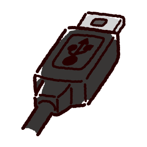 USB端子のイラスト（Mini・コネクタ）黒