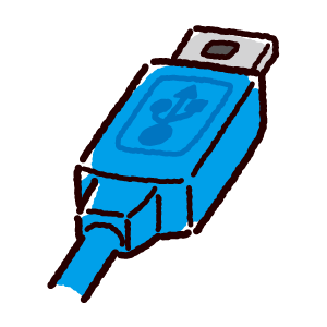 USB端子のイラスト（Mini・コネクタ）青