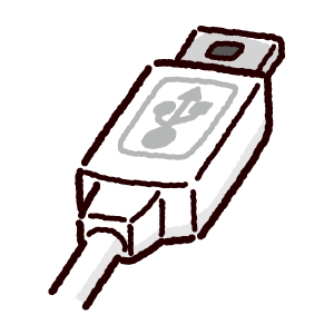 USB端子のイラスト（Mini・コネクタ）白