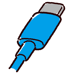 USB端子のイラスト（Type-C・コネクタ）青