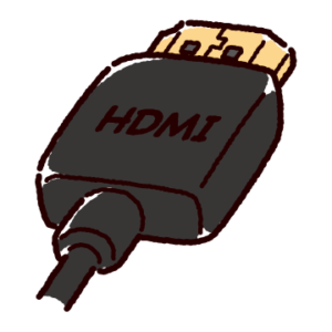 HDMI端子のイラスト（コネクタ）黒