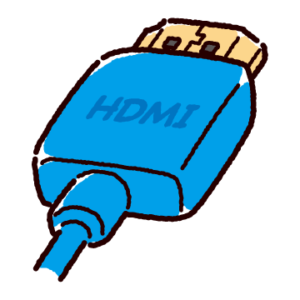 HDMI端子のイラスト（コネクタ）青