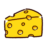 穴あきチーズのイラスト（エメンタールチーズ）