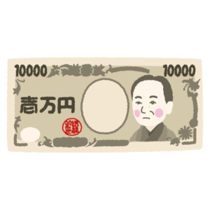 一万円札のイラスト（紙幣・お金）