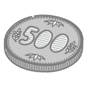500円玉のイラスト（硬貨・お金）