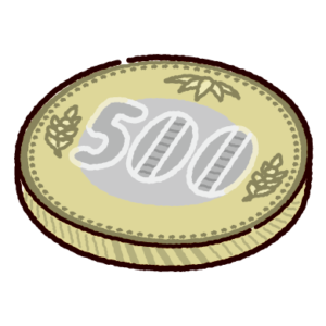 新500円玉のイラスト（硬貨・お金）