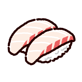 お寿司のイラスト（鯛）（2カット）