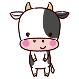 かわいい牛のキャラクターイラスト（雄・丑）
