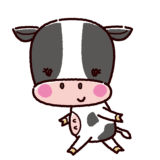 かわいい牛のキャラクターイラスト（雌・丑）