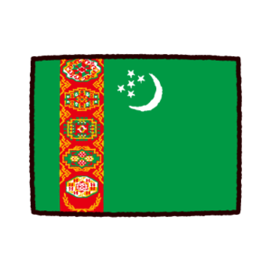 国旗のイラスト（トルクメニスタン）