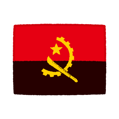 国旗のイラスト（アンゴラ共和国）（2カット）