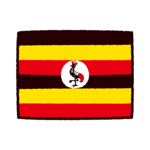 国旗のイラスト（ウガンダ共和国）