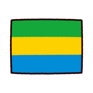 国旗のイラスト（ガボン共和国）