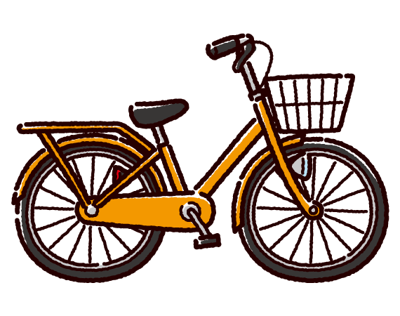 自転車のイラスト シティサイクル ママチャリ 4カラー イラストくん