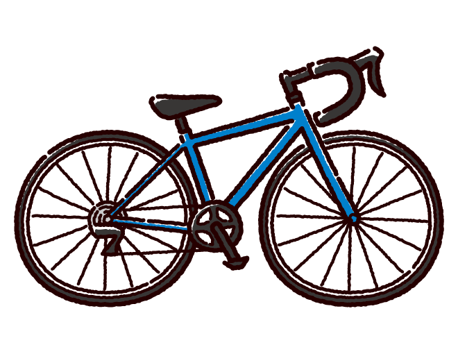 自転車のイラスト ロードバイク 4カラー イラストくん