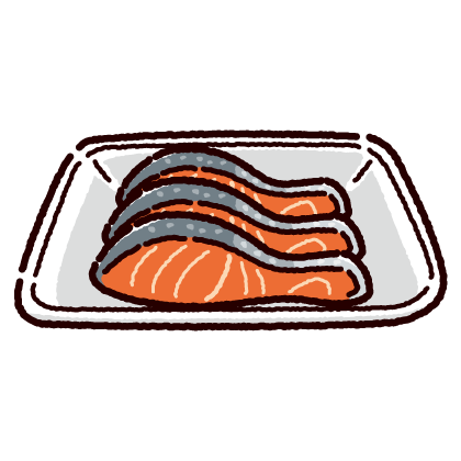 無料ダウンロード かわいい 切り身 鮭 イラスト