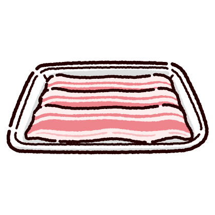 パックに入った豚バラ肉のイラスト 2カット イラストくん